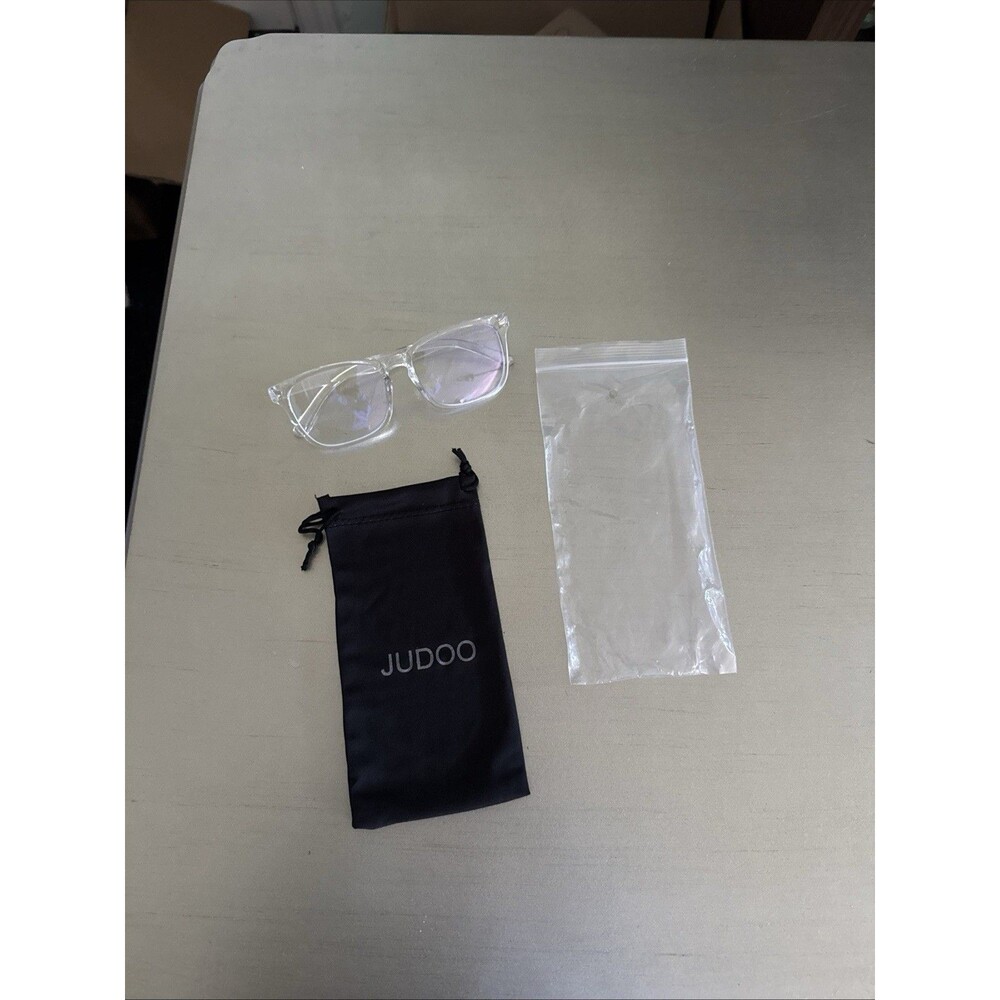 JUDOO Blue Light Blocking Glasses – Crystal Clear Square Frames